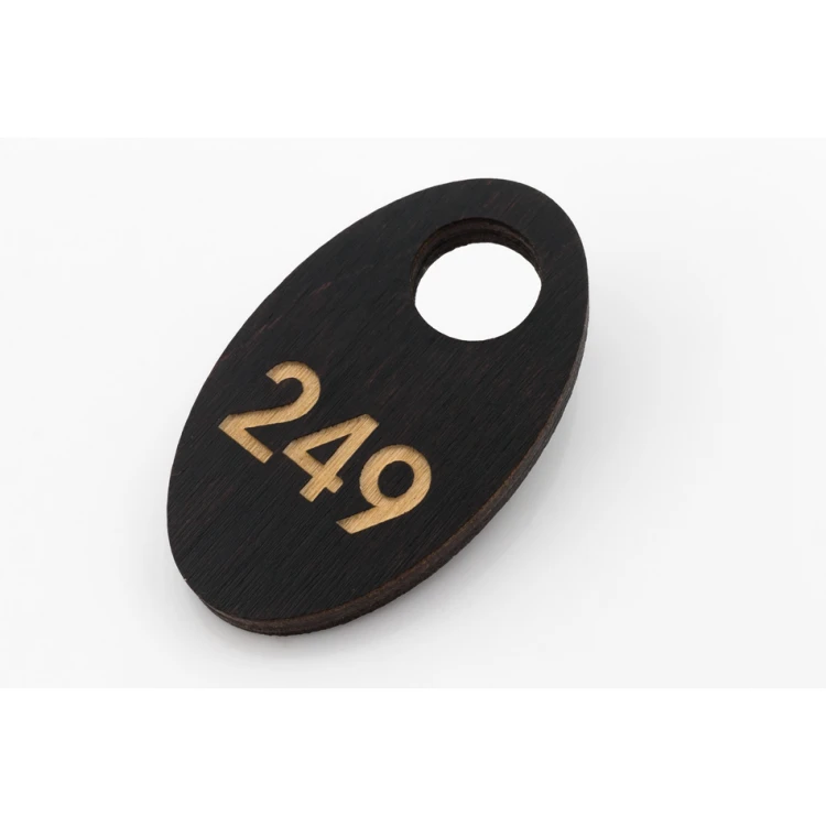 Holz Schlüsselanhänger Oval Mini 5 - Wenge Farbe Abm. 30x50mm - BD034