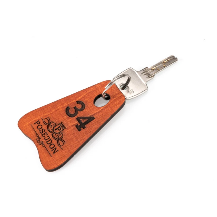 Holz Schlüsselanhänger - Pionier 1 - Farbe Orange Größe 80x60mm - BD046