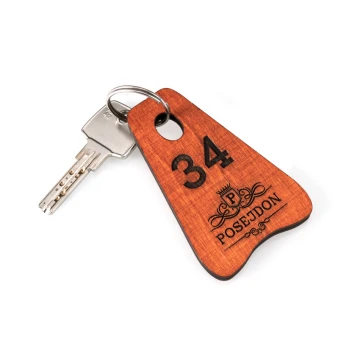 Holz Schlüsselanhänger - Pionier 1 - Farbe Orange Größe 80x60mm - BD046