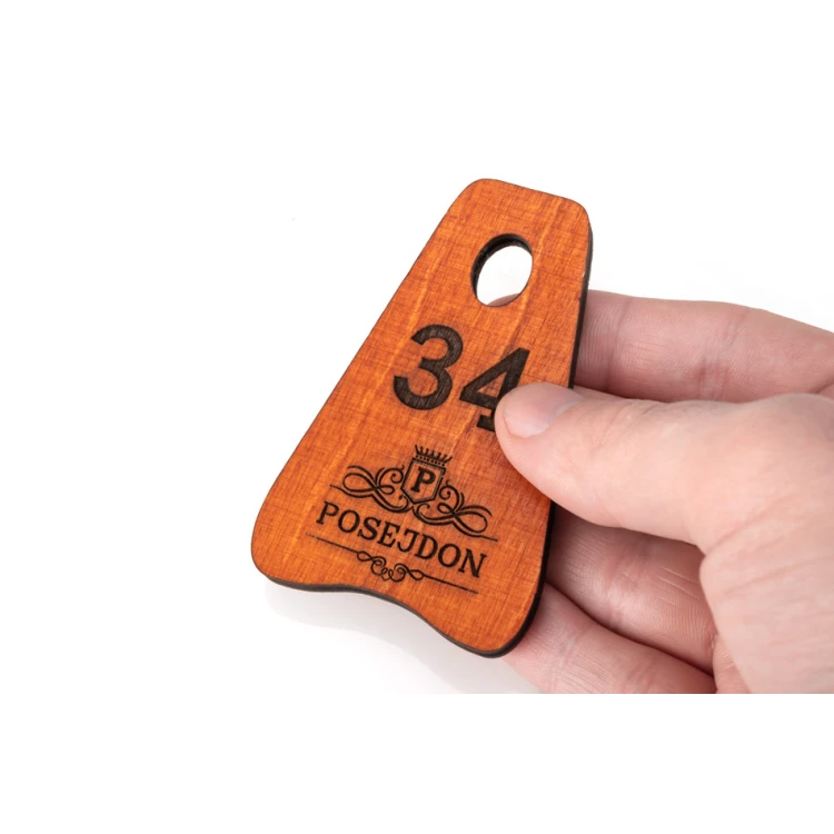 Holz Schlüsselanhänger - Pionier 1 - Farbe Orange Größe 80x60mm - BD046