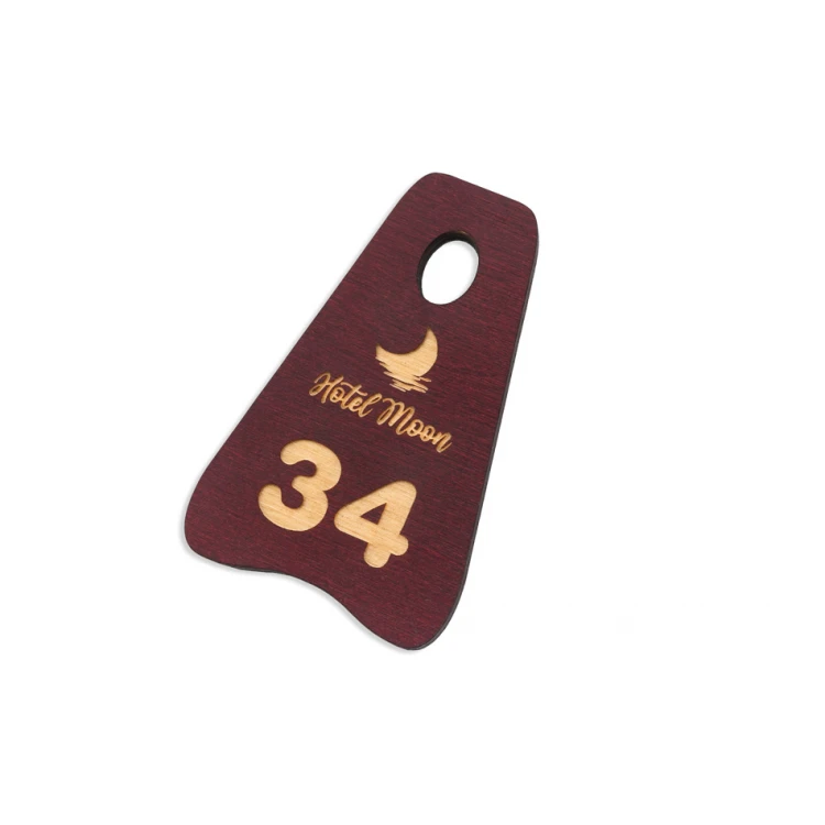 Holz Schlüsselanhänger - Pionier 3 Farbe dunkle Kirsche Abmessungen 80x60mm - BD051