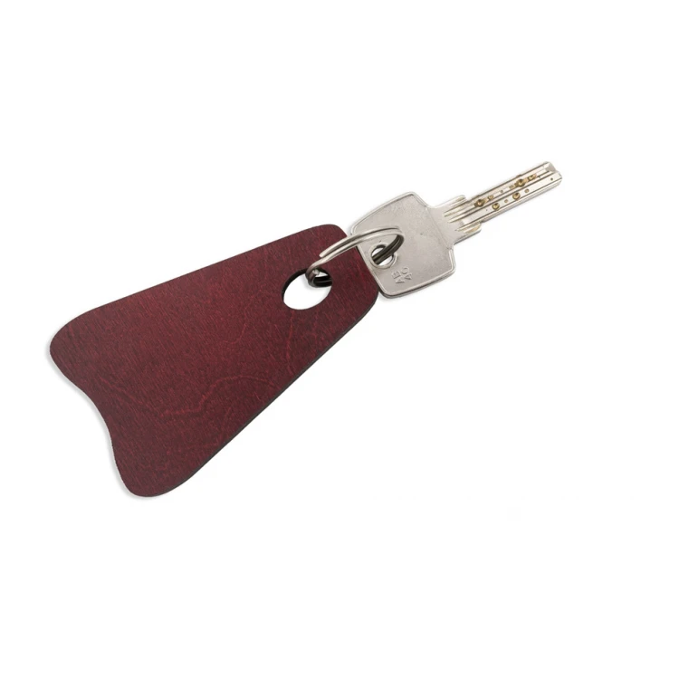 Holz Schlüsselanhänger - Pionier 3 Farbe dunkle Kirsche Abmessungen 80x60mm - BD051