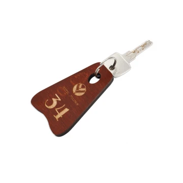 Holz Schlüsselanhänger Pionier 4 - Farbe Helle Walnuss - BD073