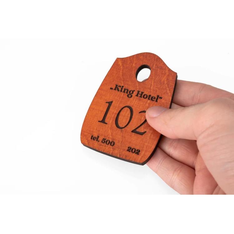 Holz Schlüsselanhänger Pirat 1 - Farbe Orange Größe 80x55mm - BD040