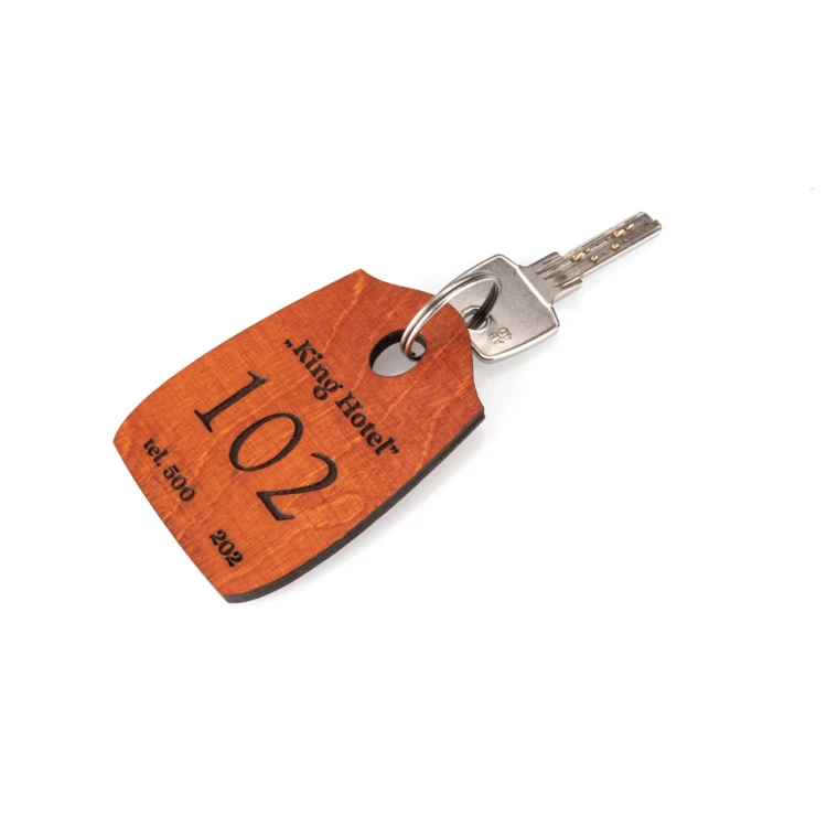Holz Schlüsselanhänger Pirat 1 - Farbe Orange Größe 80x55mm - BD040