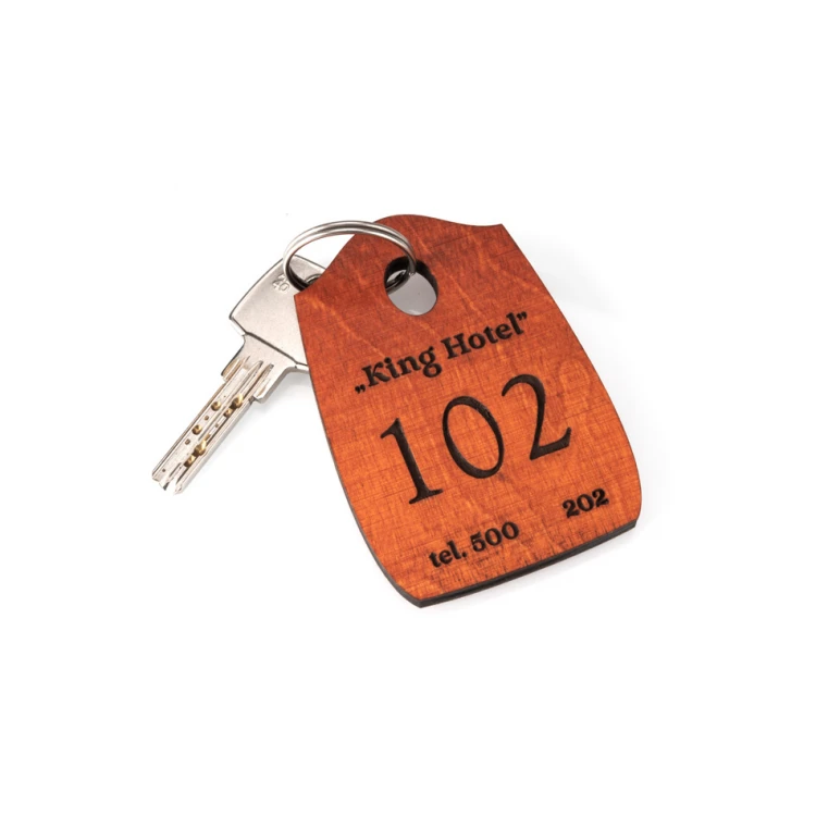 Holz Schlüsselanhänger Pirat 1 - Farbe Orange Größe 80x55mm - BD040