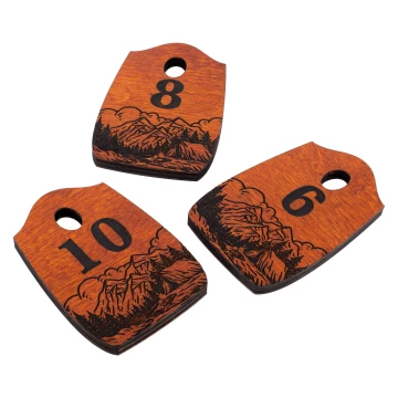 Holz Schlüsselanhänger Pirat 1 - Farbe Orange Größe 80x55mm - BD040