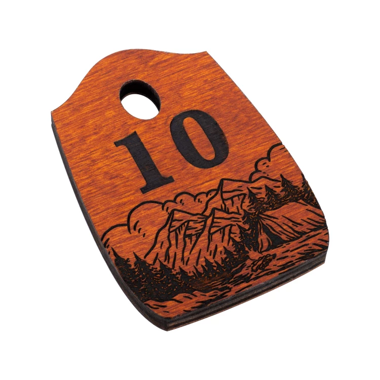 Holz Schlüsselanhänger Pirat 1 - Farbe Orange Größe 80x55mm - BD040