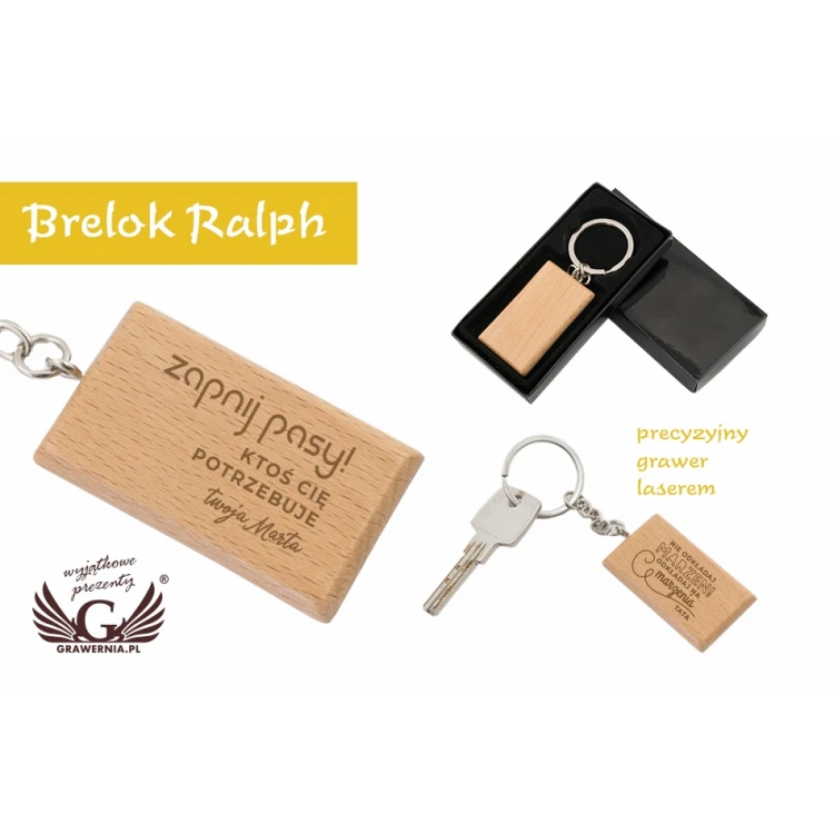 Holz Schlüsselanhänger mit Gravur - Ralph - BP74