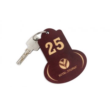 Holz Schlüsselanhänger - Retro 3 Farbe Dunkle Kirsche Größe 95x75mm - BD054