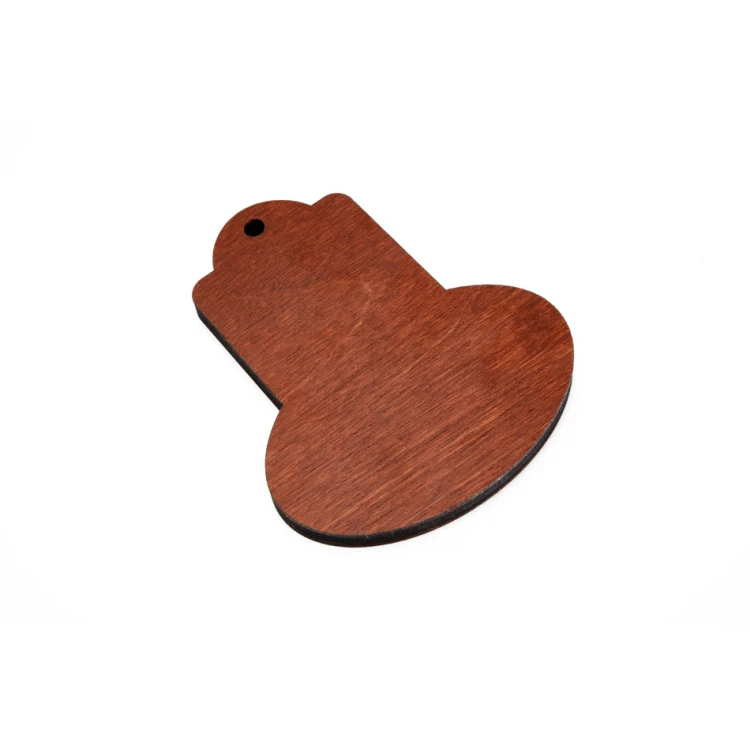 Holz Schlüsselanhänger Retro 4 - Farbe heller Nussbaum - Abm. 95x75mm - BD074