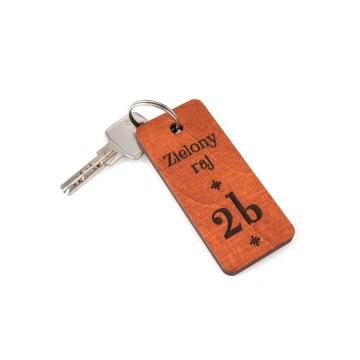 Holz Schlüsselanhänger - TOMBREL 1 - Farbe Orange