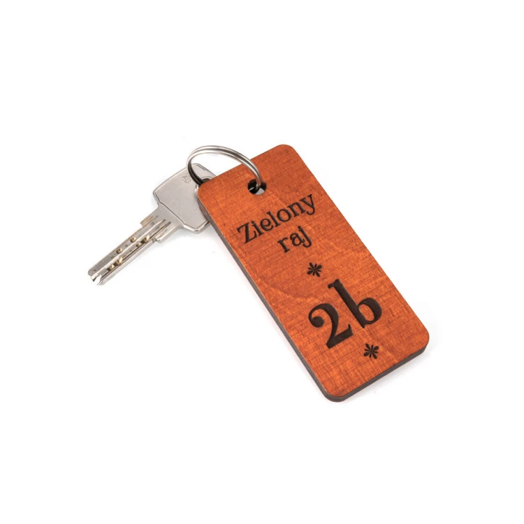 Holz Schlüsselanhänger - TOMBREL 1 - Farbe Orange