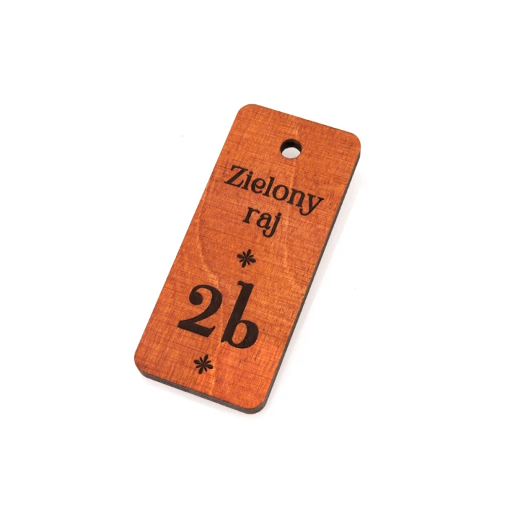 Holz Schlüsselanhänger - TOMBREL 1 - Farbe Orange