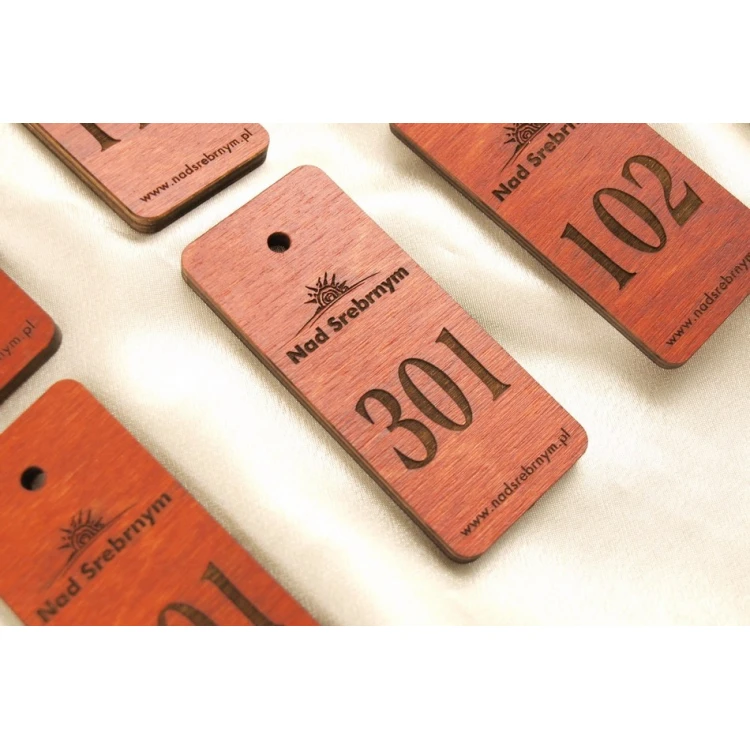 Holz Schlüsselanhänger - TOMBREL 1 - Farbe Orange