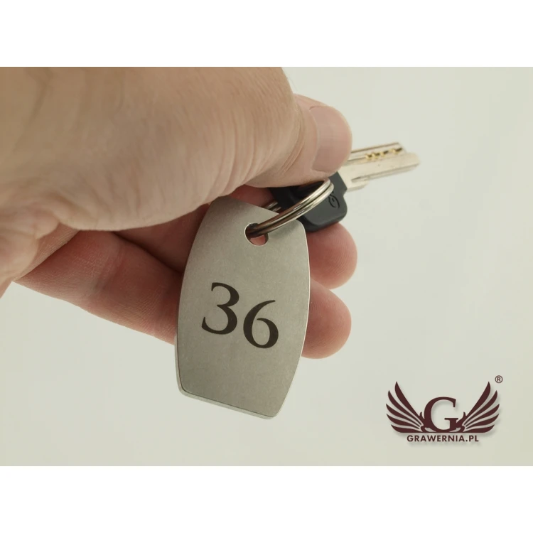 Hotel Schlüsselanhänger - ALFIE Edelstahl 2mm dick - Maße: 50x30mm - BM018