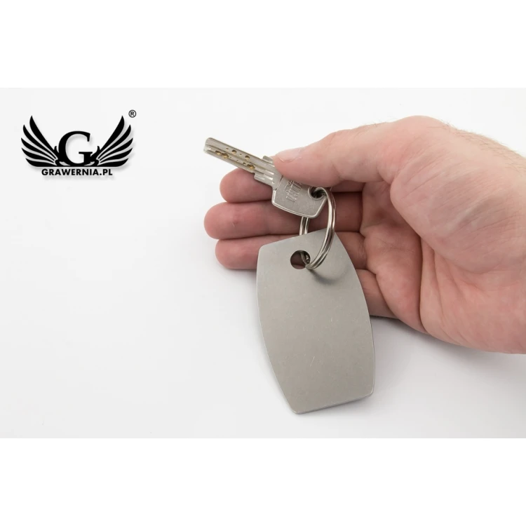 Hotel Schlüsselanhänger - ALFIE Stahl XL 2mm dick - Maße: 75x45mm - BM030