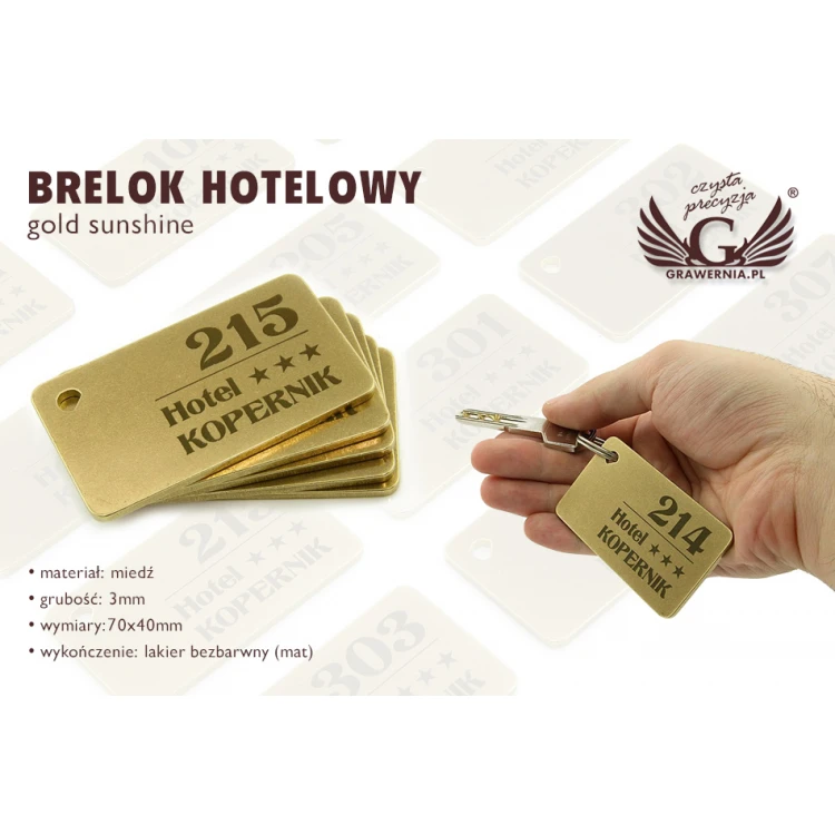 Hotel Schlüsselanhänger - Gold Sunshine 70x40mm - BMZ006