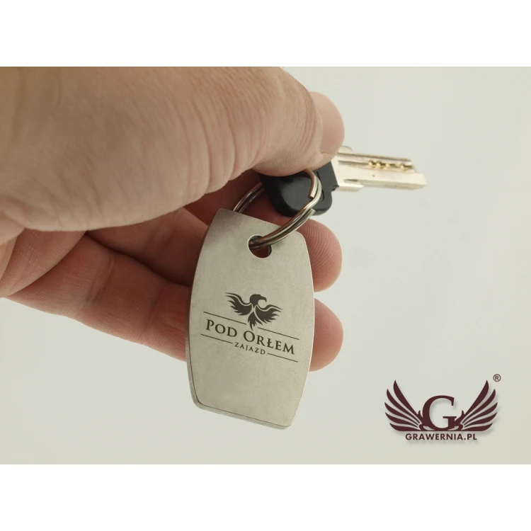 Hotel Schlüsselanhänger - ALFIE Edelstahl 2mm dick - Maße: 50x30mm - BM018