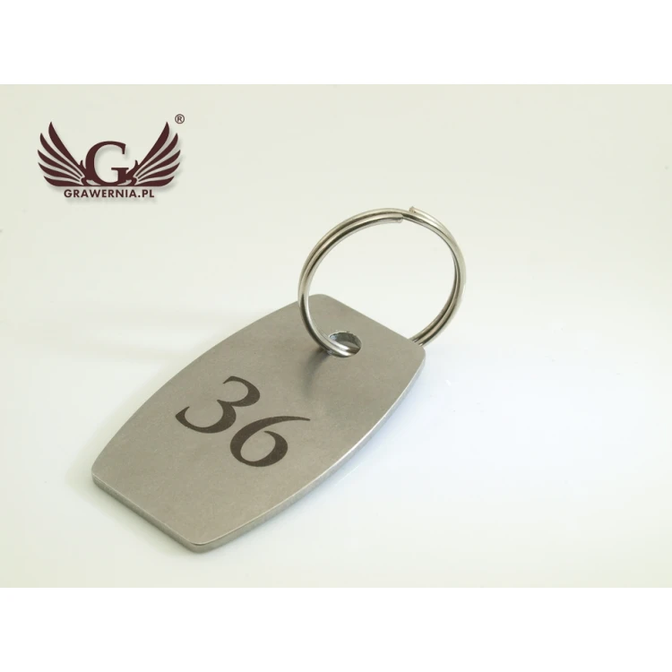 Hotel Schlüsselanhänger - ALFIE Edelstahl 2mm dick - Maße: 50x30mm - BM018