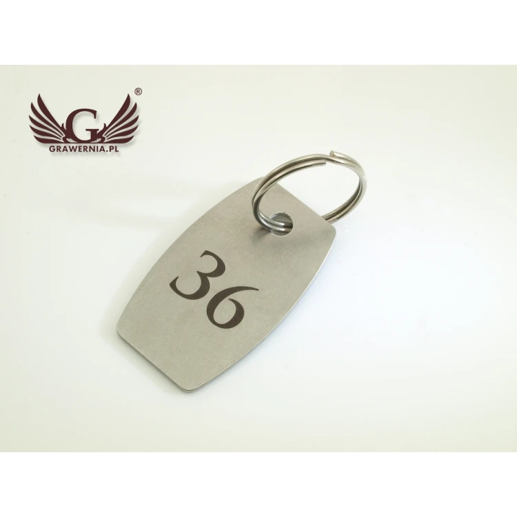 Hotel Schlüsselanhänger - ALFIE Edelstahl 2mm dick - Maße: 50x30mm - BM018