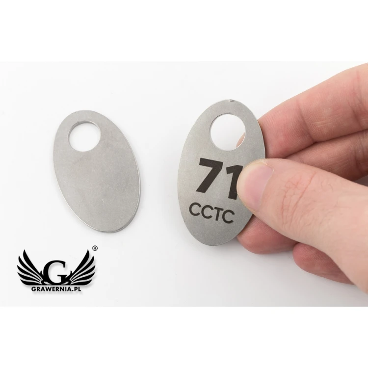 Hotel- oder Garderobenschlüsselanhänger - OWALMET MINI Stahl 2mm dick - BM013