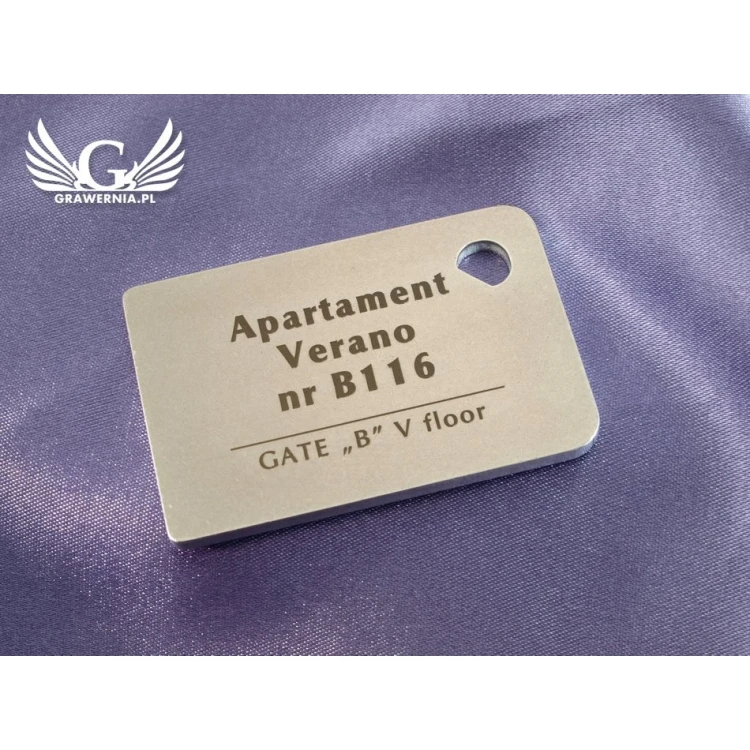 Hotel Schlüsselanhänger - MATRIXMET 3 REGULAR FAT 60x40mm Stärke. 3mm - BM015