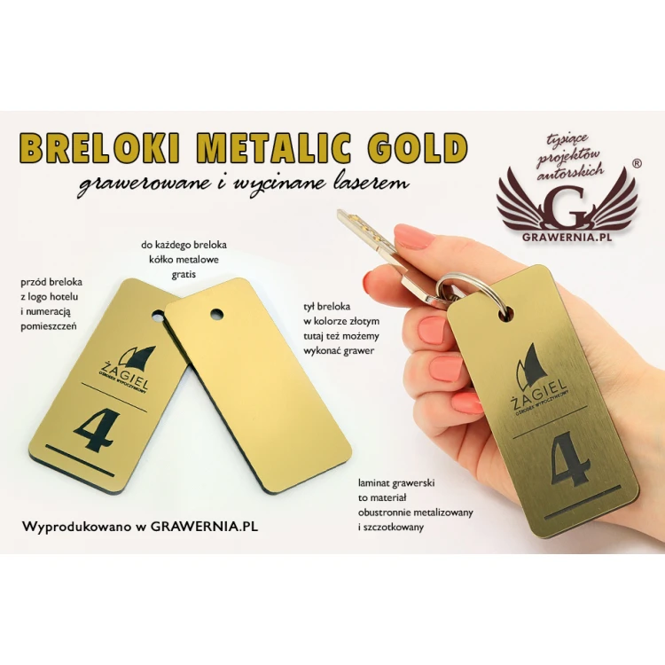 Hotelschlüsselanhänger - METALLIC GOLD