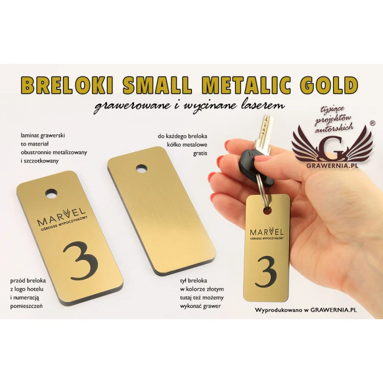 Hotel Schlüsselanhänger - KLEINES METALLISCHES GOLD