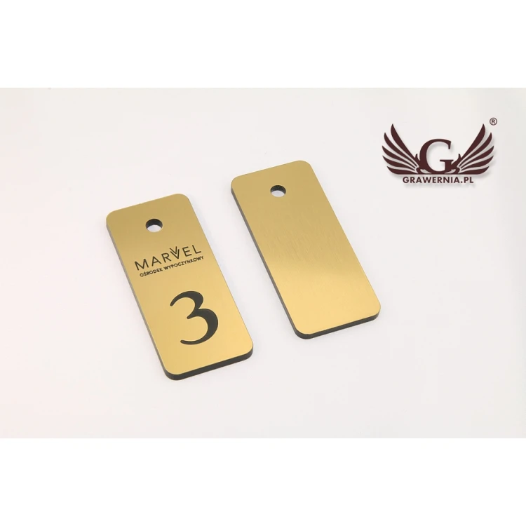 Hotel Schlüsselanhänger - KLEINES METALLISCHES GOLD