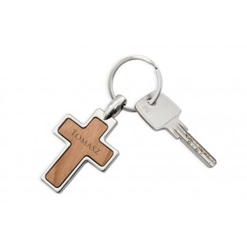 Schlüsselanhänger Kreuz mit individueller Gravur - BP126