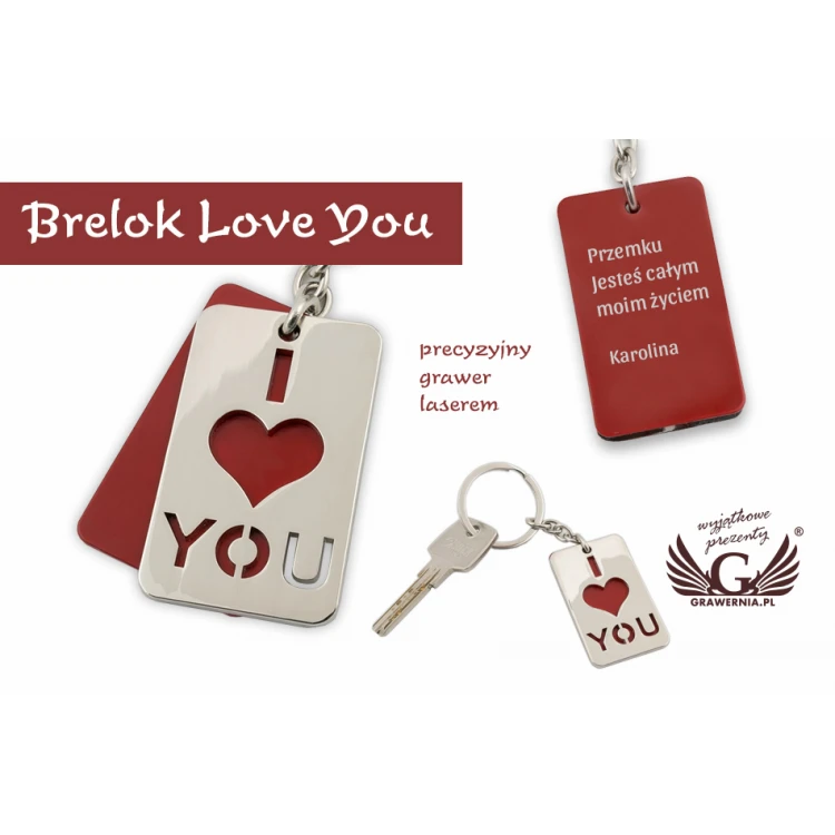 SCHLÜSSELANHÄNGER I LOVE YOU mit deiner Gravur - BP63