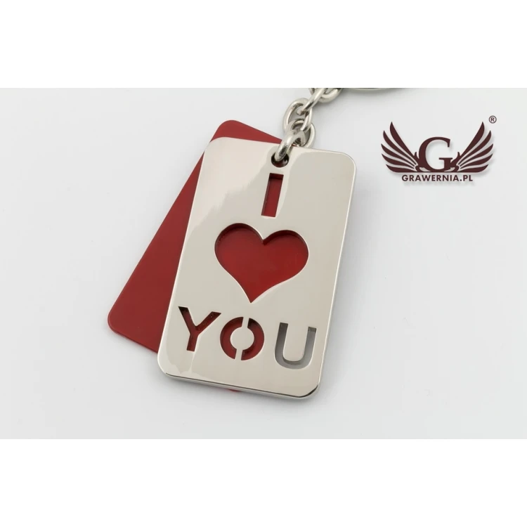 SCHLÜSSELANHÄNGER I LOVE YOU mit deiner Gravur - BP63