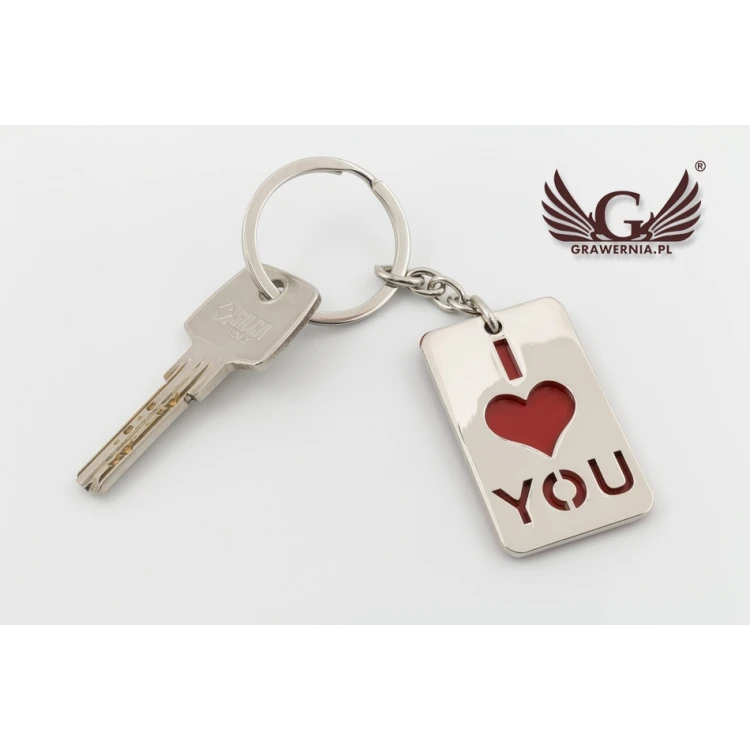 SCHLÜSSELANHÄNGER I LOVE YOU mit deiner Gravur - BP63