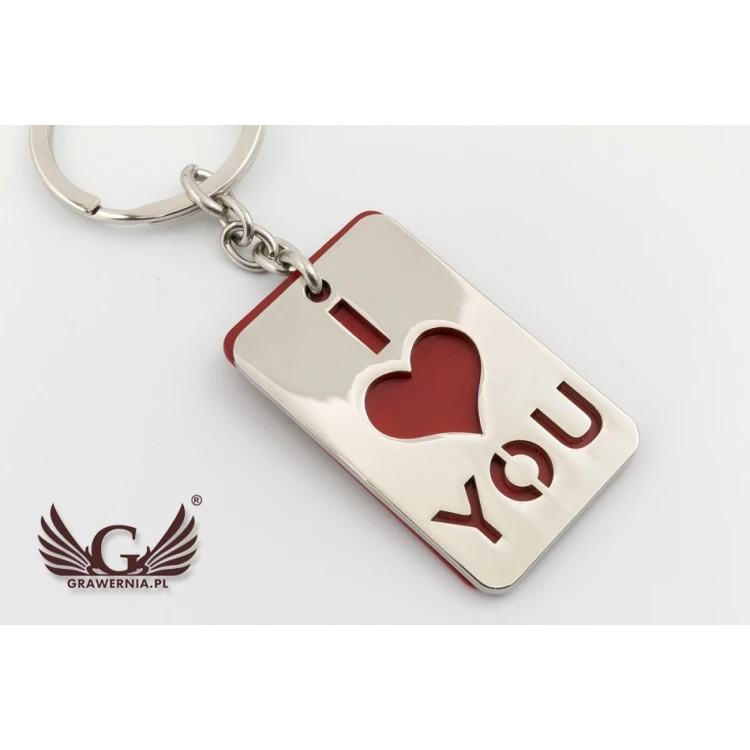 SCHLÜSSELANHÄNGER I LOVE YOU mit deiner Gravur - BP63