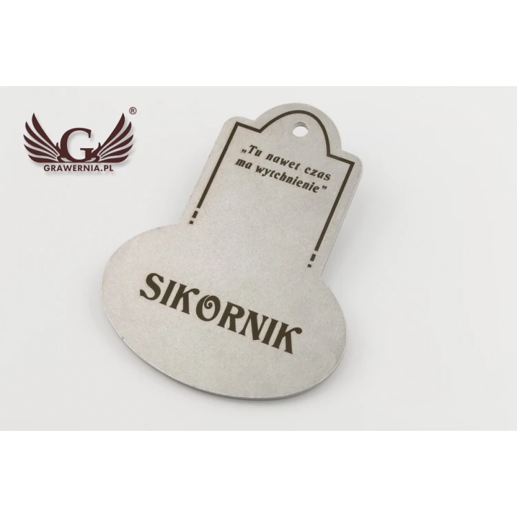 Metallischer Schlüsselanhänger - RETROMET - Stahl 3mm dick, Maße: 95x76mm - BM026