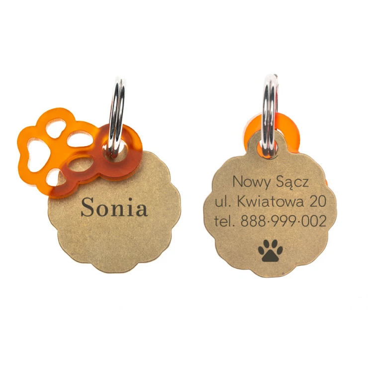 Adressanhänger - Premium Schlüsselanhänger für Hund und Katze mit Ihrer Gravur - BDZ028