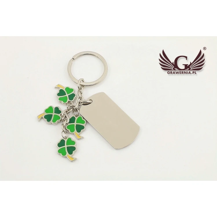 DOG-TAG SCHLÜSSELANHÄNGER GRÜNES KLEE - mit Ihrer Gravur - BP13