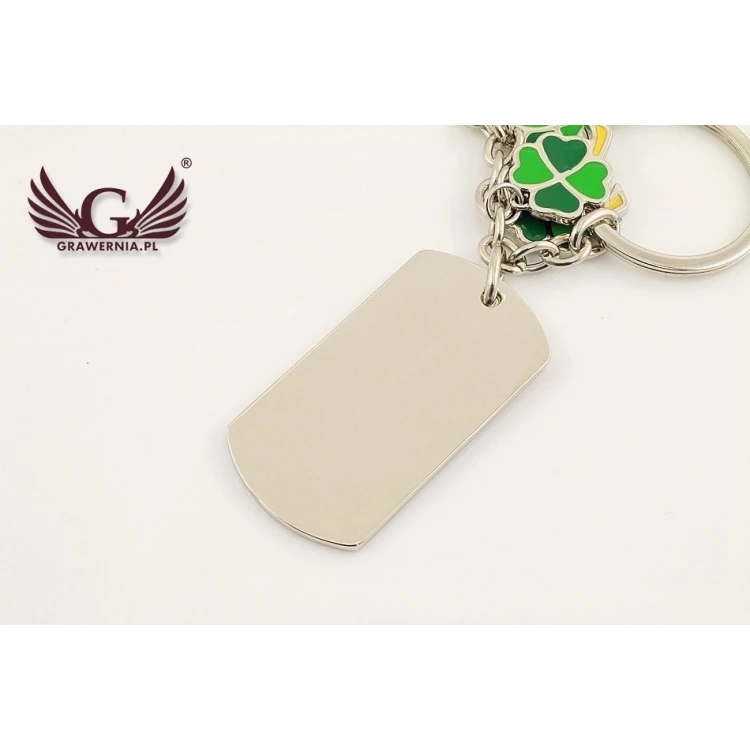 DOG-TAG SCHLÜSSELANHÄNGER GRÜNES KLEE - mit Ihrer Gravur - BP13