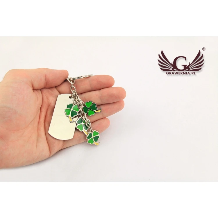 DOG-TAG SCHLÜSSELANHÄNGER GRÜNES KLEE - mit Ihrer Gravur - BP13
