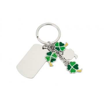 DOG-TAG SCHLÜSSELANHÄNGER GRÜNES KLEE - mit Ihrer Gravur - BP13