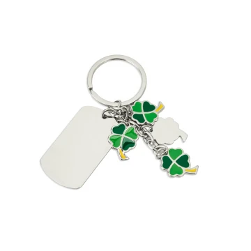 DOG-TAG SCHLÜSSELANHÄNGER GRÜNES KLEE - mit Ihrer Gravur - BP13