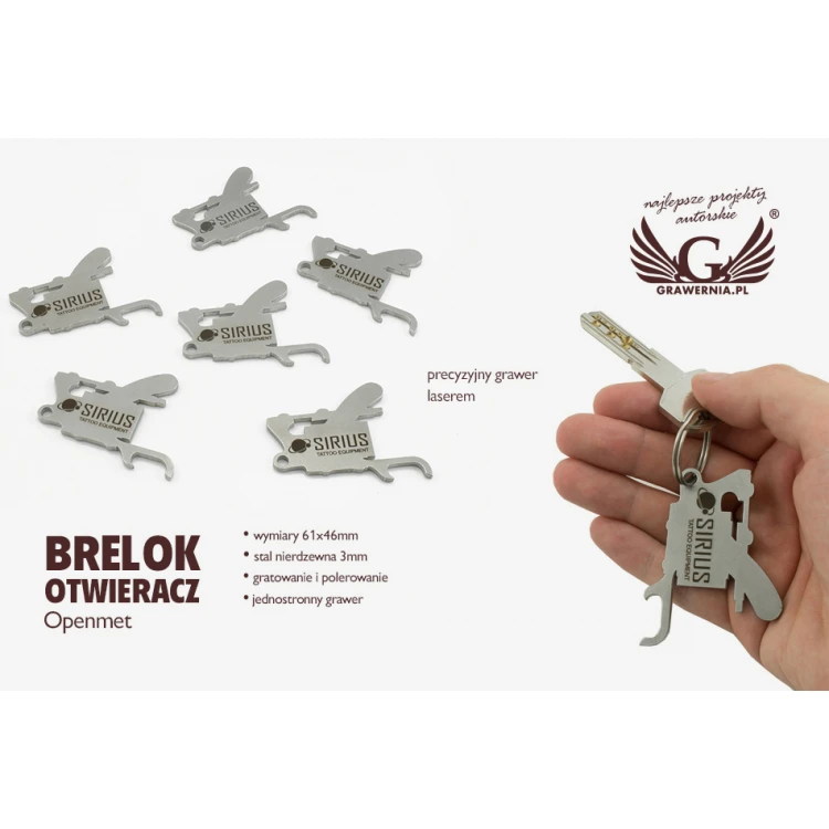 Schlüsselanhänger Flaschenöffner - Openmet - Stahl 3mm dick - BM024