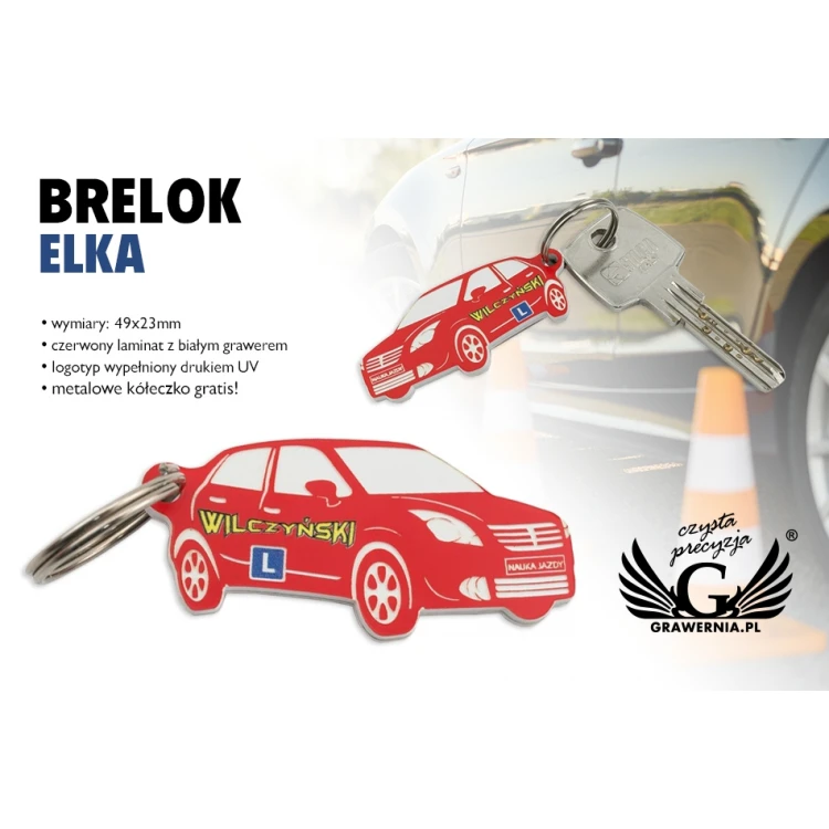 Werblicher Schlüsselanhänger Elka mit beliebigem Logo - BP144