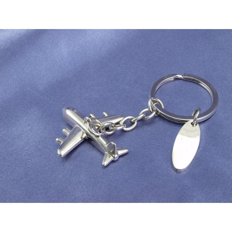 FLUGZEUG SCHLÜSSELANHÄNGER - Metall mit beliebiger Gravur - BP61