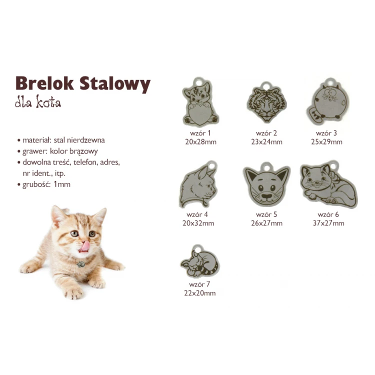 Stahl Schlüsselanhänger für Katzen - BDZ013