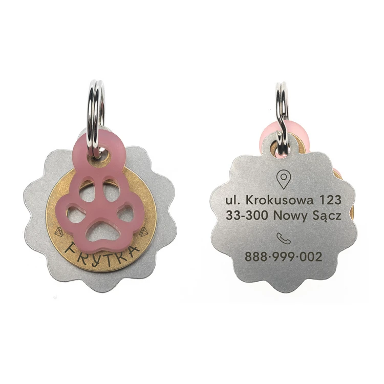 Adressanhänger - Premium Schlüsselanhänger für Hund und Katze mit Ihrer Gravur - BDZ024