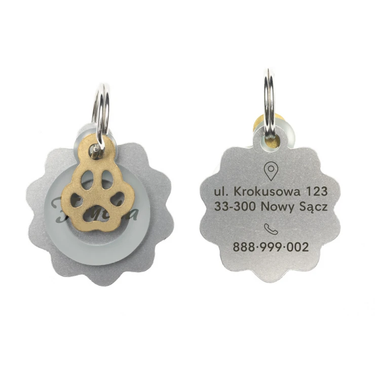 Adressanhänger - Premium Schlüsselanhänger für Hund und Katze mit Ihrer Gravur - BDZ026