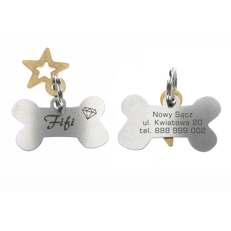 Adressanhänger - Premium Schlüsselanhänger für Hund und Katze mit Ihrer Gravur - BDZ037