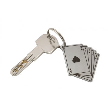 Stahl Schlüsselanhänger Kartenspiel - Lasergraviert - Stahl 3mm dick - BM025